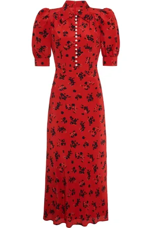 Alessandra Rich Jurk met rozenprint