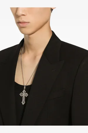 Dolce & Gabbana 18kt witgouden Tradition hanger met diamant en aquamarijn