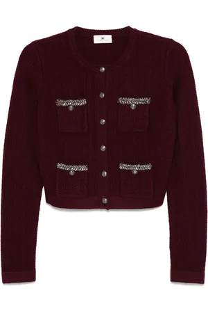 Elisabetta Franchi Bouclé vest met borduurwerk