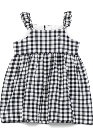 Il gufo Seersucker jurk met ruches