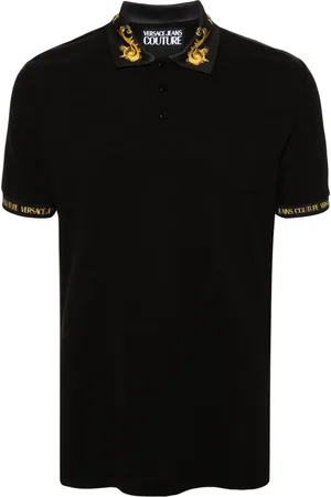 VERSACE Katoenen poloshirt met barocco afwerking