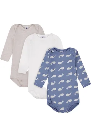 Petit Bateau Drie rompers van biologisch katoen