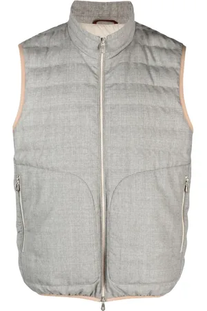 Brunello Cucinelli Chambray bodywarmer met rits