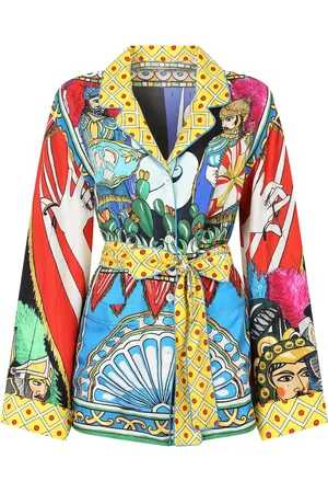 Dolce & Gabbana Pyjamashirt met ceintuur en print