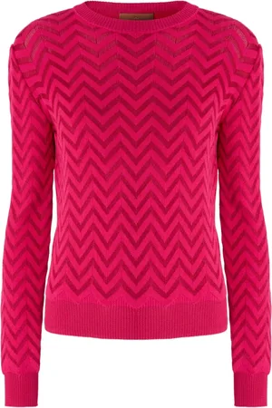 Missoni Trui met ronde hals en chevron streep