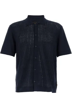 HUGO BOSS Ribgebreid overhemd