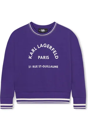 Karl Lagerfeld Sweater met gestreepte afwerking en logoprint