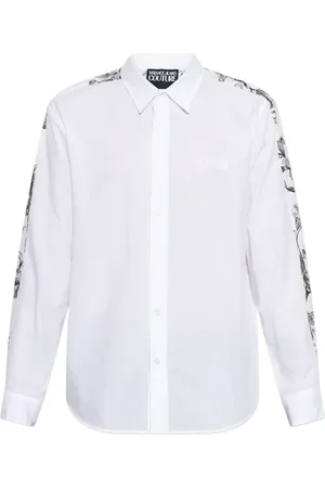 VERSACE Overhemd met geborduurde bloemen en lange mouwen