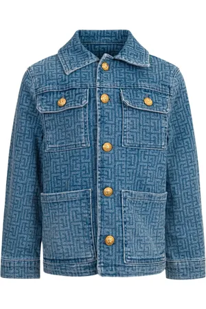 Balmain Spijkerjack met geometrische print