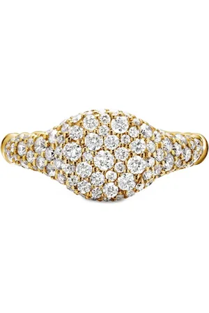 David Yurman 18kt geelgouden Petite Pavé ring met diamant (7 mm)