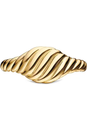 David Yurman 18kt geelgouden Sculpted Cable kleine roze ring (7 mm)
