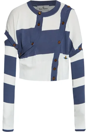 Vivienne Westwood Gestreept cropped vest met knoopdetail