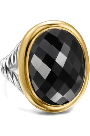 David Yurman 18kt geelgouden Albion ring met onyx