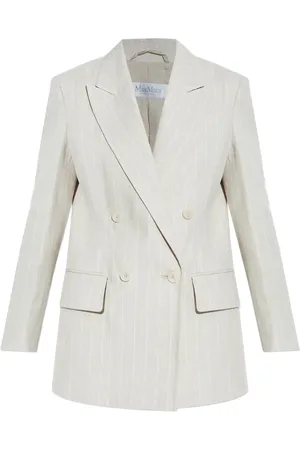 Max Mara Gerla blazer met dubbele rij knopen en krijtstreep