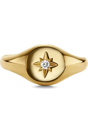David Yurman 18kt geelgouden Cable Collectibles Starset ring met diamant (7mm)