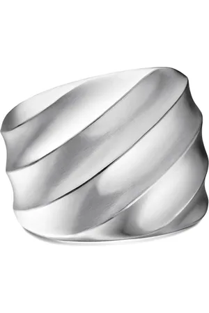 David Yurman Gerecycled zilveren Cable Edge Saddle ring (18,8mm)