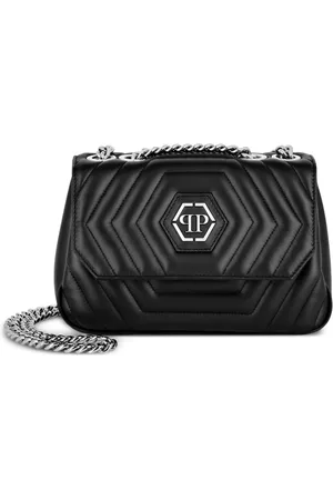 Philipp Plein Hexagon leren schoudertas