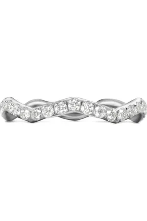 David Yurman Sterling zilveren Zig Zag Stax ring met diamant (2mm)