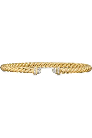 David Yurman 18kt geelgouden Cablespira® Flex armband met diamant