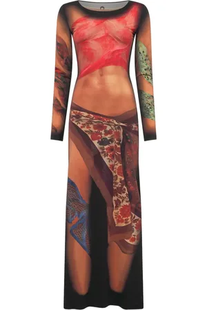 Marine Serre Draped Statue jersey maxi