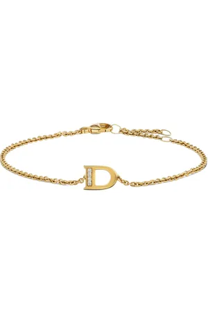 David Yurman 18kt geelgouden Petite Pavé Initial armband met diamant