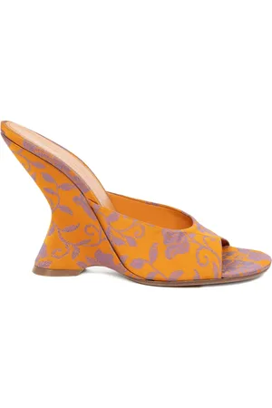 DRIES VAN NOTEN Muiltjes met sleehak en bloemenpatroon