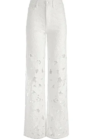 ALICE+OLIVIA Weezy high waist jeans met geborduurd ringlets