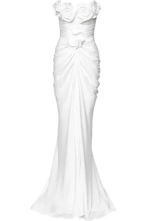 Ana Radu Strapless avondjurk met bloemdetail