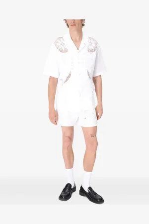 Marine Serre Linnen bowlingshirt