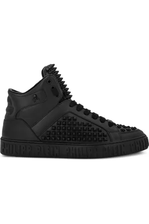 Philipp Plein Leren loafers met spike studs