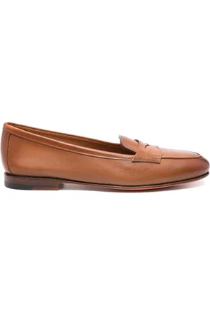santoni Leren loafers