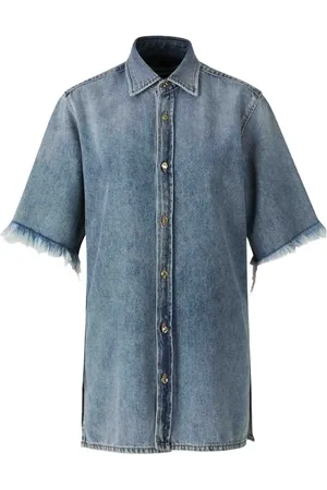 DARKPARK Denim blouse van katoenen blend