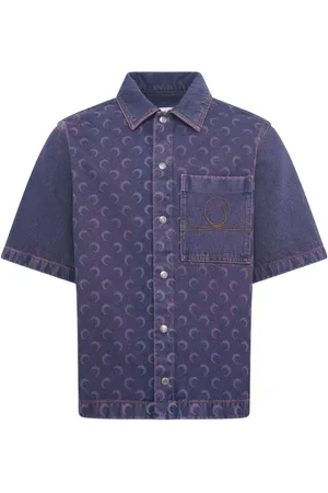 Marine Serre Denim overhemd met monogram