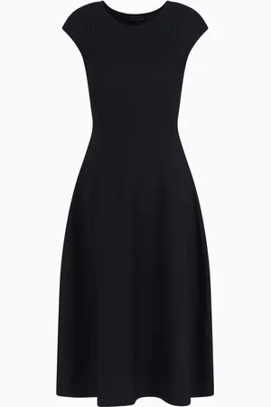 Armani Exchange Geribbelde jurk met kapmouwen