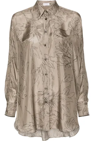 Brunello Cucinelli Zijden blouse met print