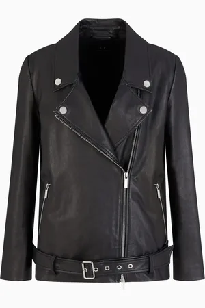 Armani Exchange Leren bikerjack