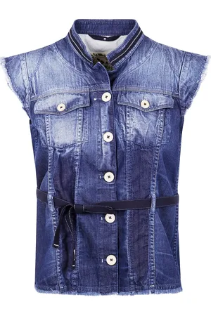 High Denim gilet met ceintuur