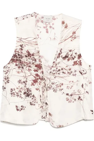 ALYSI Zijden gilet met print