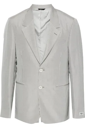 Fendi Gestreepte blazer met enkele rij knopen