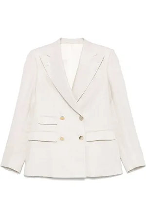 LUIGI BIANCHI MANTOVA Blazer met visgraatpatroonn