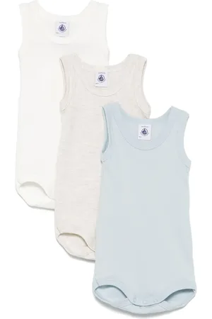 Petit Bateau Drie katoenen rompers