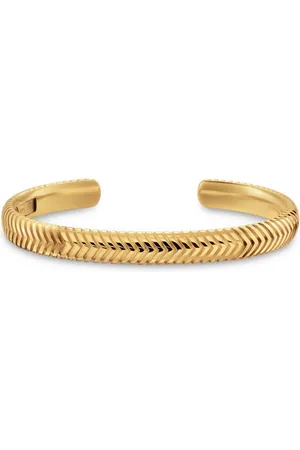 David Yurman 18kt geelgouden armband met chevron streep (8 mm)