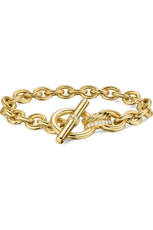 David Yurman 18kt geelgouden DY Mercer® schakelarmband met diamant