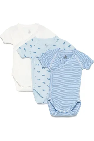 Petit Bateau Drie katoenen rompers