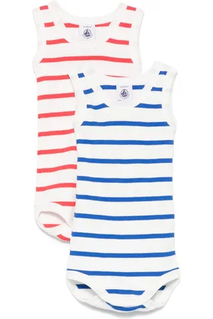 Petit Bateau Twee gestreepte rompers