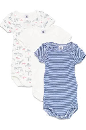 Petit Bateau Drie katoenen rompers