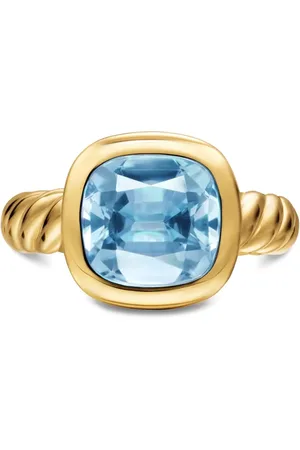 David Yurman 18kt geelgouden DY Mercer® ring met topaas