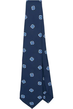 Kiton Zijden stropdas met patroon