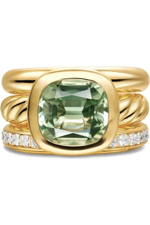 David Yurman 18kt geelgouden DY Mercer® Four Row ring met diamant
