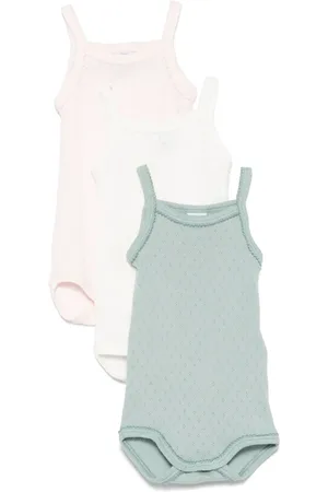 Petit Bateau Drie pointelle gebreide romper
